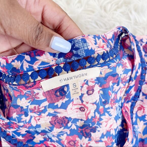 41 Hawthorn Womens  Stitch Fix  Carla Crochet V-Neck Pink Floral Tank Size Small - Picture 3 of 6